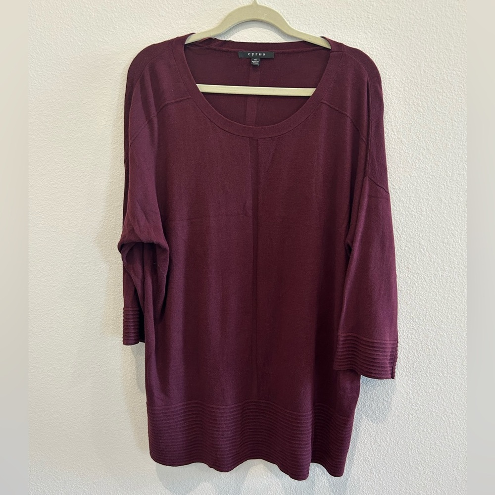 Cyrus Deep Burgundy Tunic Top